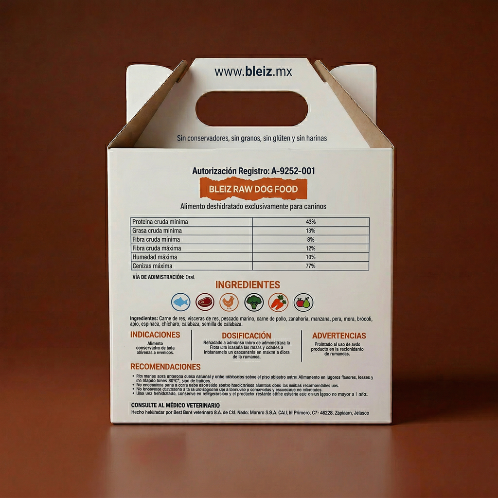 Bleiz Alimento Natural Deshidratado para Perro 5 KG (Rinde 15 KG) | Sin Conservadores, Químicos ni Granos