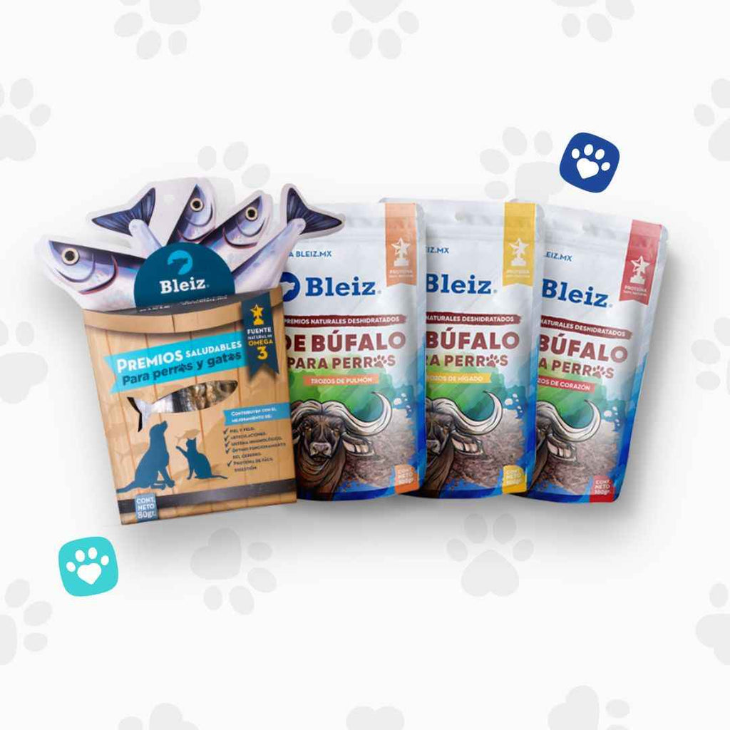 Paquete Manada Bleiz: Premios Naturales de Búfalo y Anchovetas para Perros | Sin Conservadores
