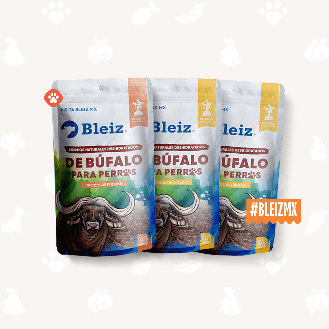 Bleiz Premios Naturales de Búfalo para Perros | Hígado y Pulmón | Sin Conservadores | Paquete x2 - Bleiz