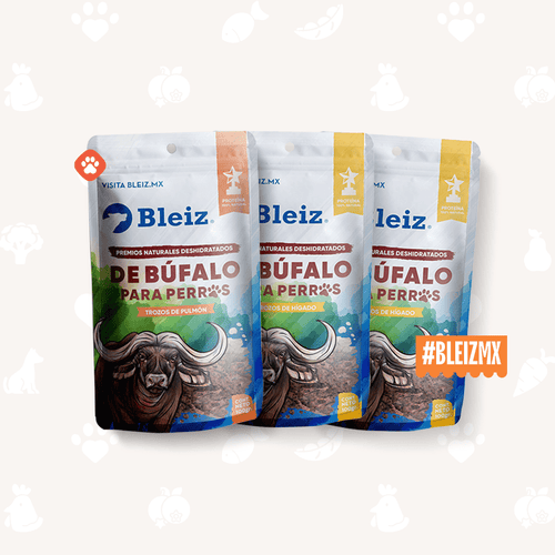 Bleiz Premios Naturales de Búfalo para Perros | Hígado y Pulmón | Sin Conservadores | Paquete x2 - Bleiz